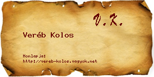Veréb Kolos névjegykártya